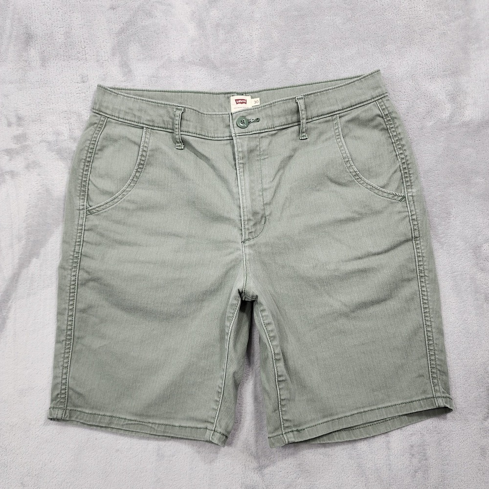 Levi's Shorts Womens 30 Green Classic Mid Rise Slim Bermuda Stretch Twill Casual